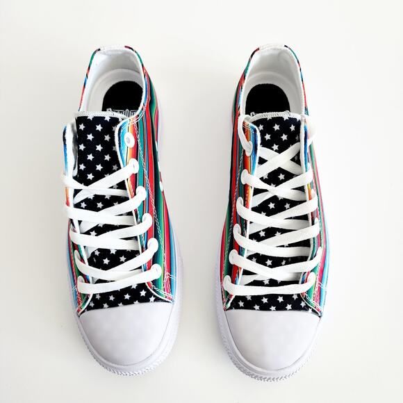 House of Chingasos Mexican Serape & Stars Print Shell Toe Sneakers Men's Size 6 - Picture 6 of 8